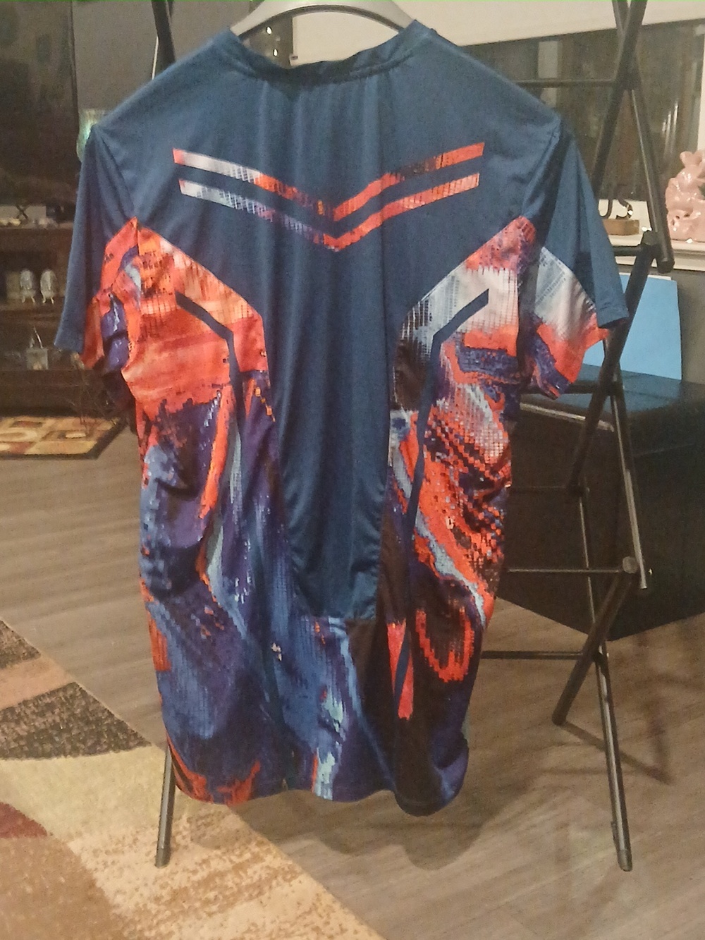 Men's Blue & Red Abstract Performance Tee - Picture 2 of 3